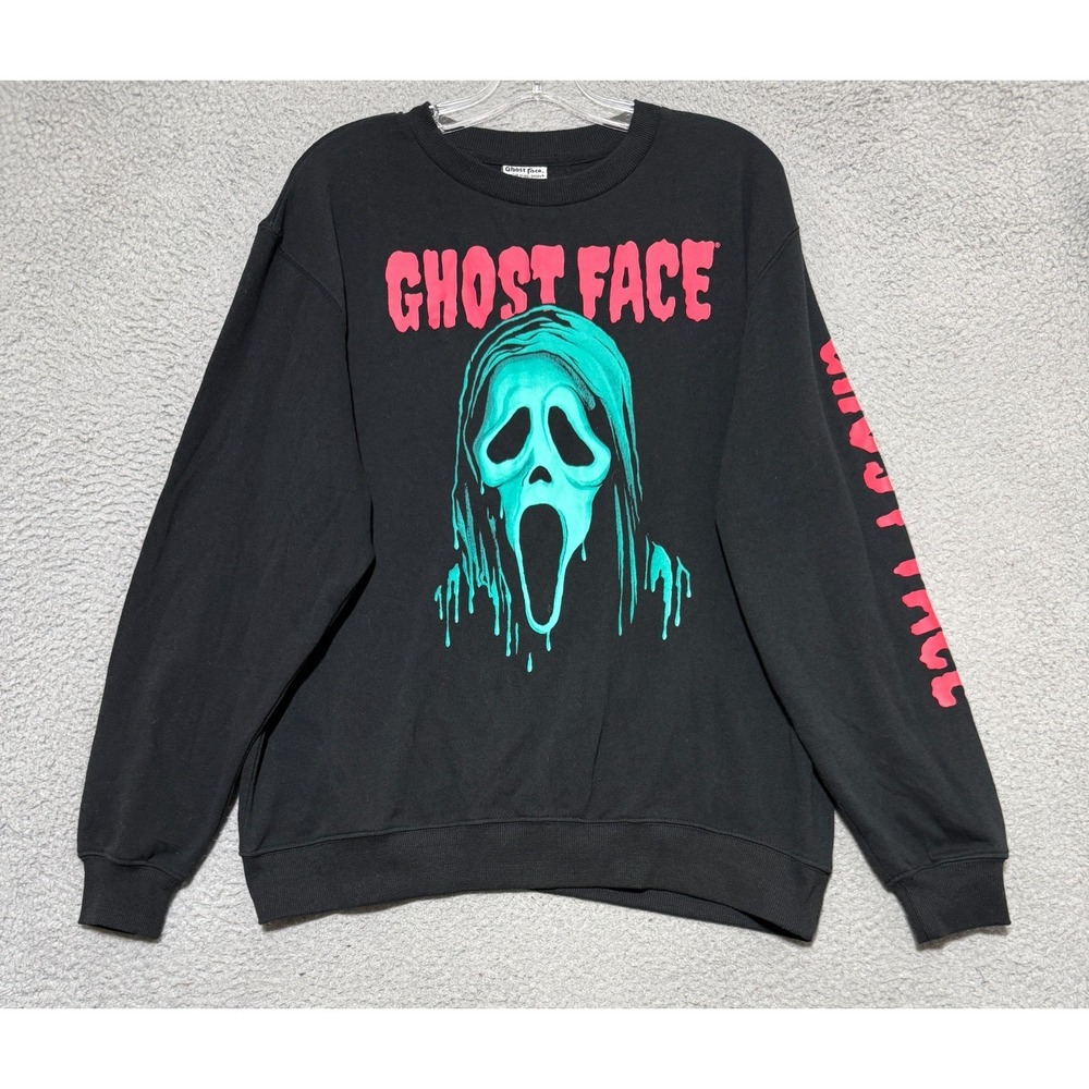 Scream Ghostface Pullover Black Sweatshirt Mens Medium